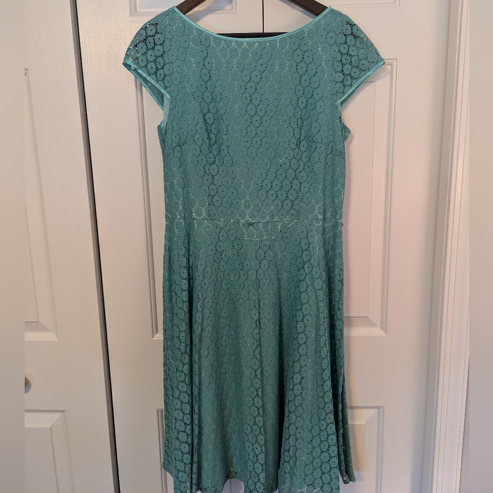 Teal green-blue midi dress, size 12